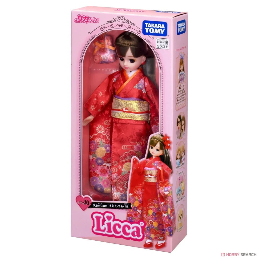 Takara Tomy Licca-chan Doll LD-30 Kimono Licca-chan Red Dress
