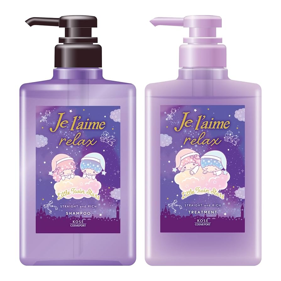 Jureme Relax Midnight Repair Design Shampoo Treatment Pump Pair Set (Straight & Rich) KIKIRARA Kikirara Design