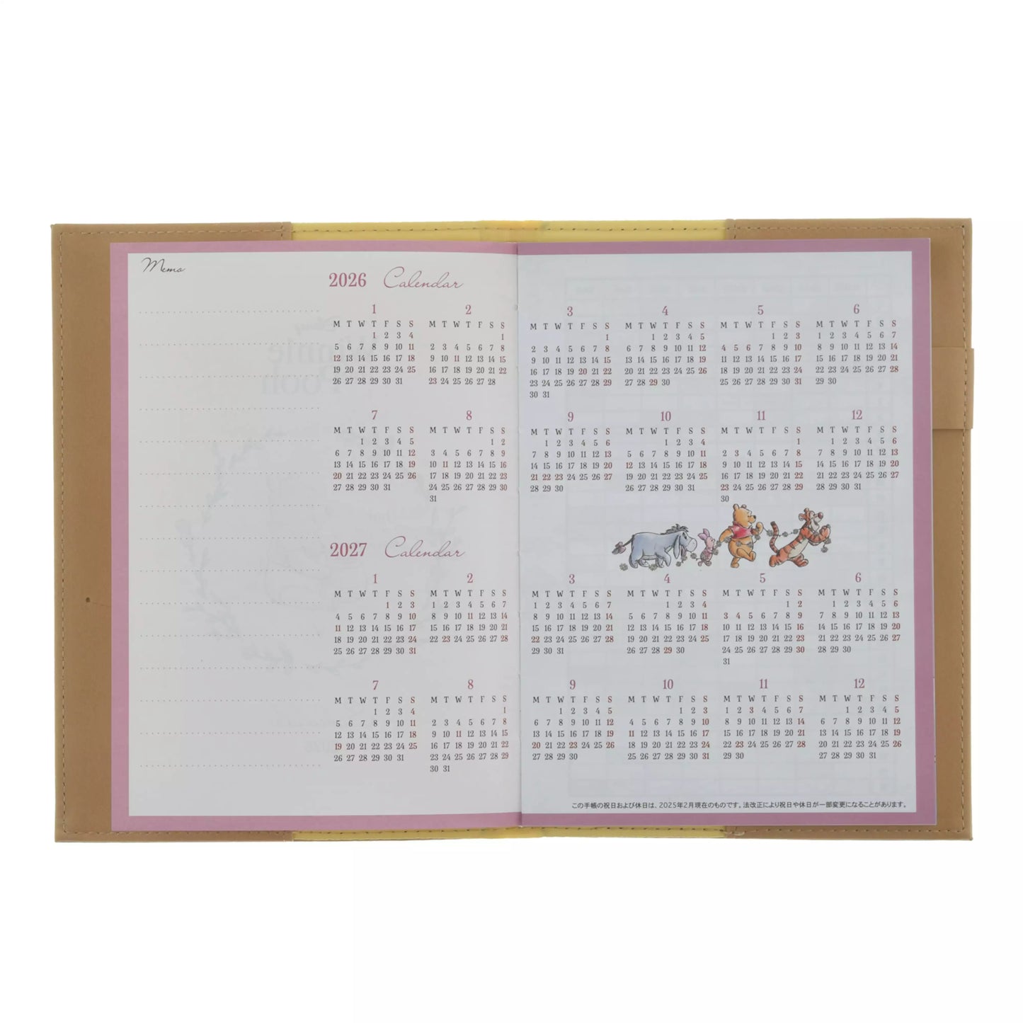 Winnie the Pooh & Friends Planner/Schedule Book, B6, Embossed CALENDAR & ORGANIZER 2026
