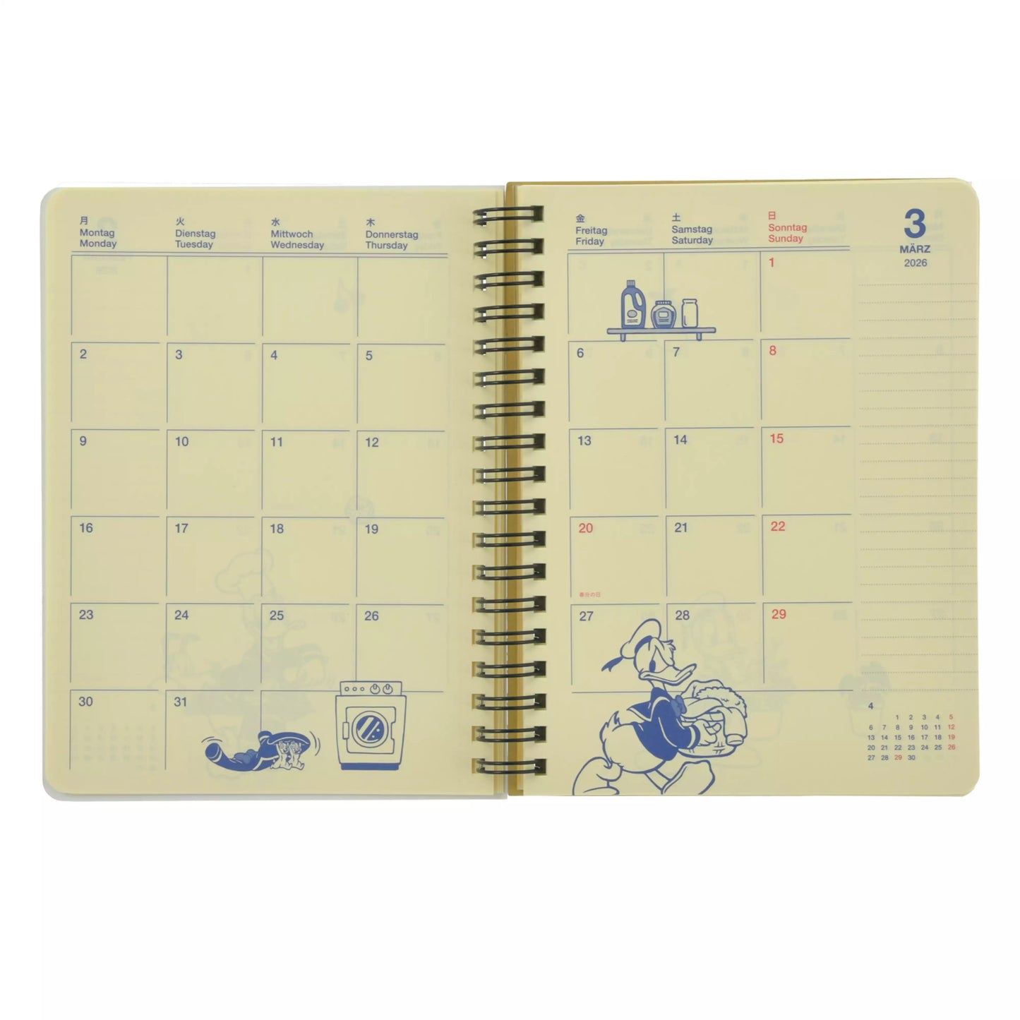 Donald & Friends Rollbahn Diary L Planner/Schedule Book CALENDAR & ORGANIZER 2026