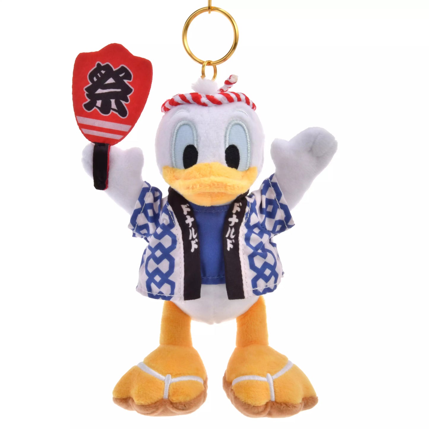 Donald Duck Plush Keychain Katakana Happi Coat Japanese Matsuri