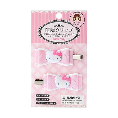 Sanrio Bangs Clip, Quilt Ribbon, Hair Clip, Hello Kitty