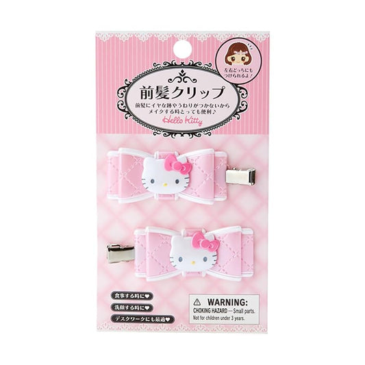 Sanrio Bangs Clip, Quilt Ribbon, Hair Clip, Hello Kitty