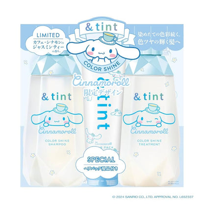 &tint Color Shine Cinnamoroll Triple Set (Shampoo, Treatment, Hair Pack)