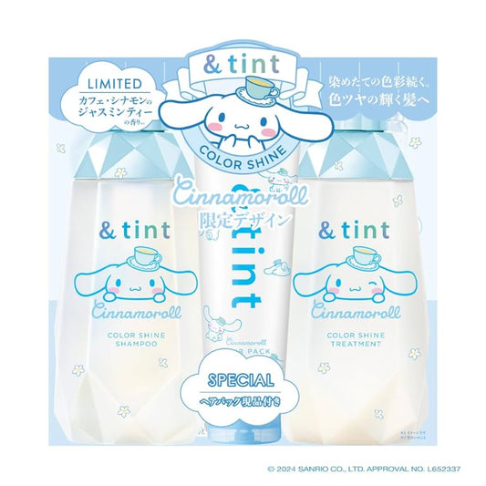 &tint Color Shine Cinnamoroll Triple Set (Shampoo, Treatment, Hair Pack)