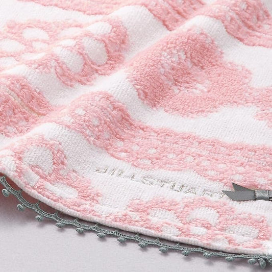 JILLSTUART Dainty Lace Face Towel, Fluffy, Cute, Lace, Ribbon, Elegant, Floral Print, White, 58-1512130, Approx. 13.4 x 31.5 inches (34 x 80 cm)